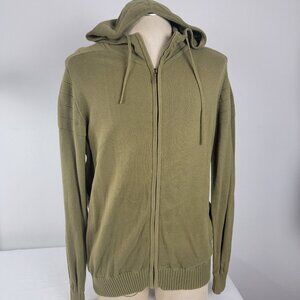 Thomas Payne UK Collection Men's Green Zip Up Sweater Long Sleeve Sz Large L New